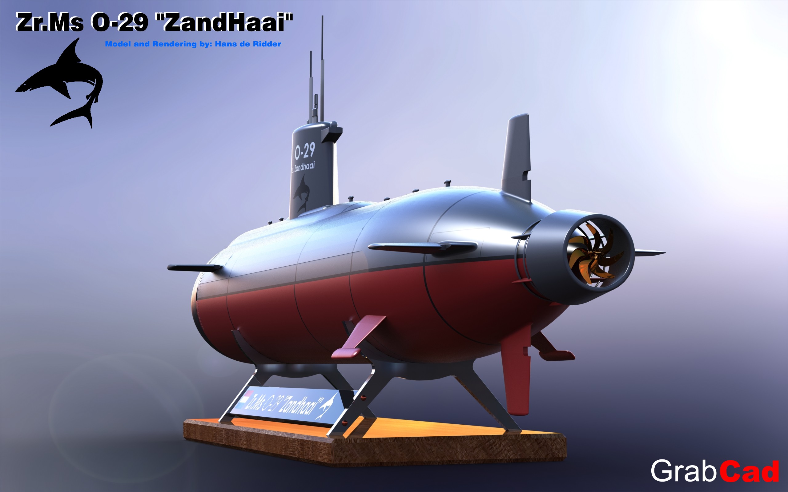 荷兰潜艇Zr . ms . O-29“zand hai”的模型